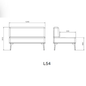 نشیمن دو نفره با پشتی - L54