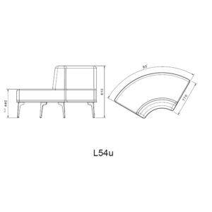 نشیمن دو نفره با پشتی - L54U