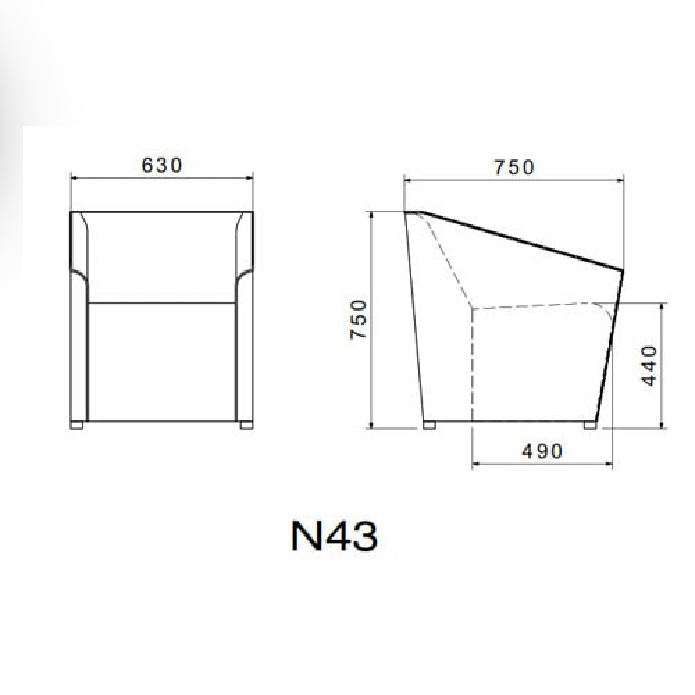 مبل اداری تک نفره - N43