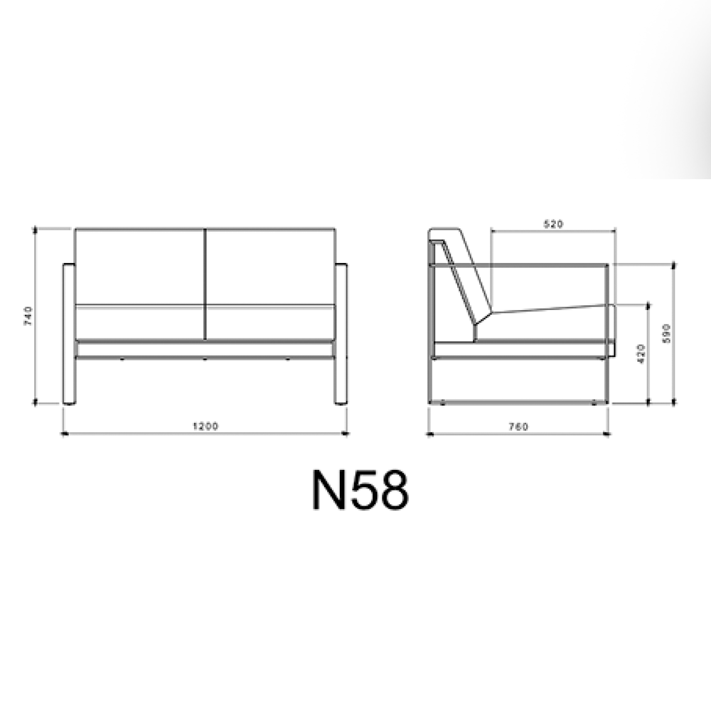 مبل اداری دو نفره - N58