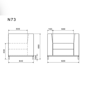 مبل اداری تک نفره - N73