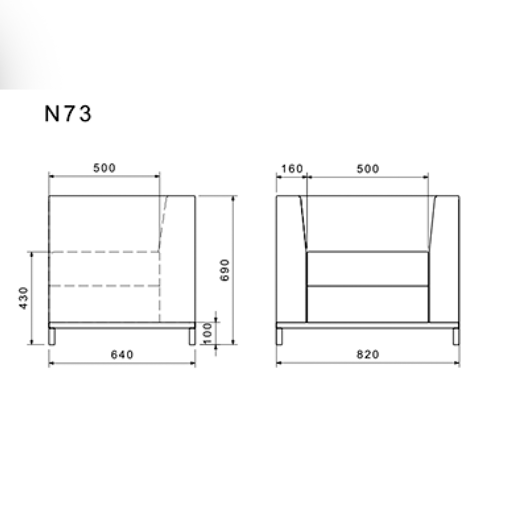مبل اداری تک نفره - N73