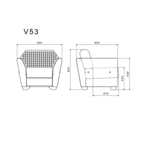 مبل اداری تک نفره - V53u