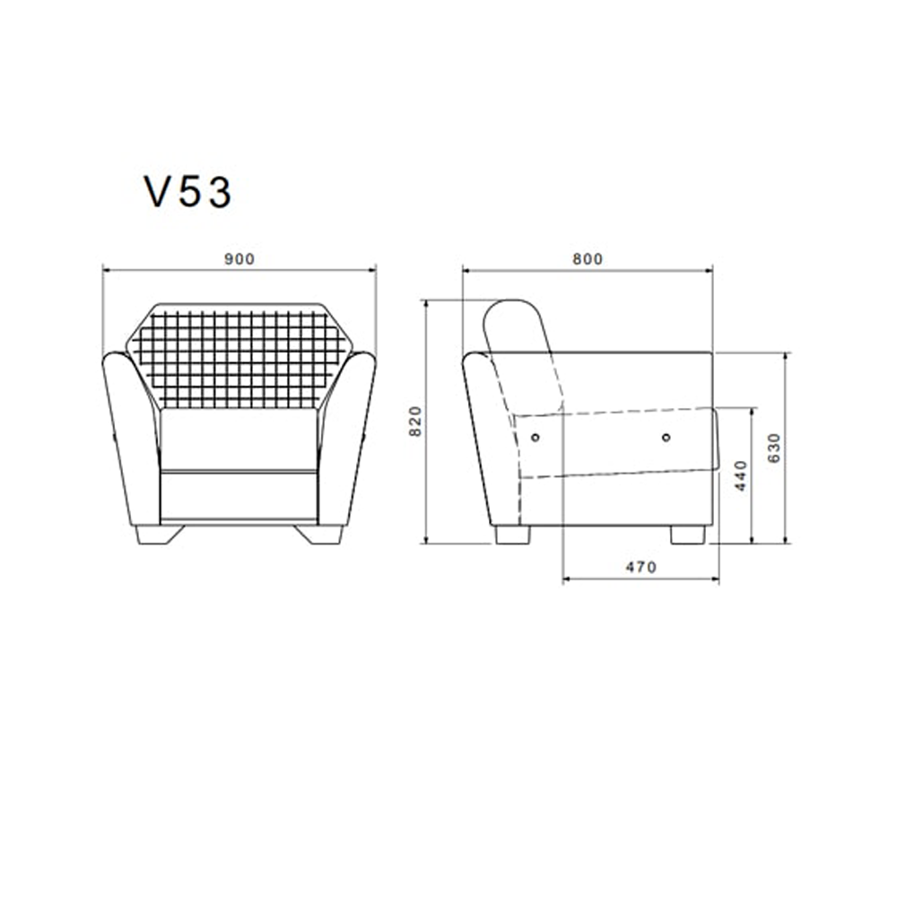 مبل اداری تک نفره - V53u