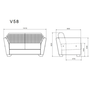 مبل اداری دو نفره - V58u