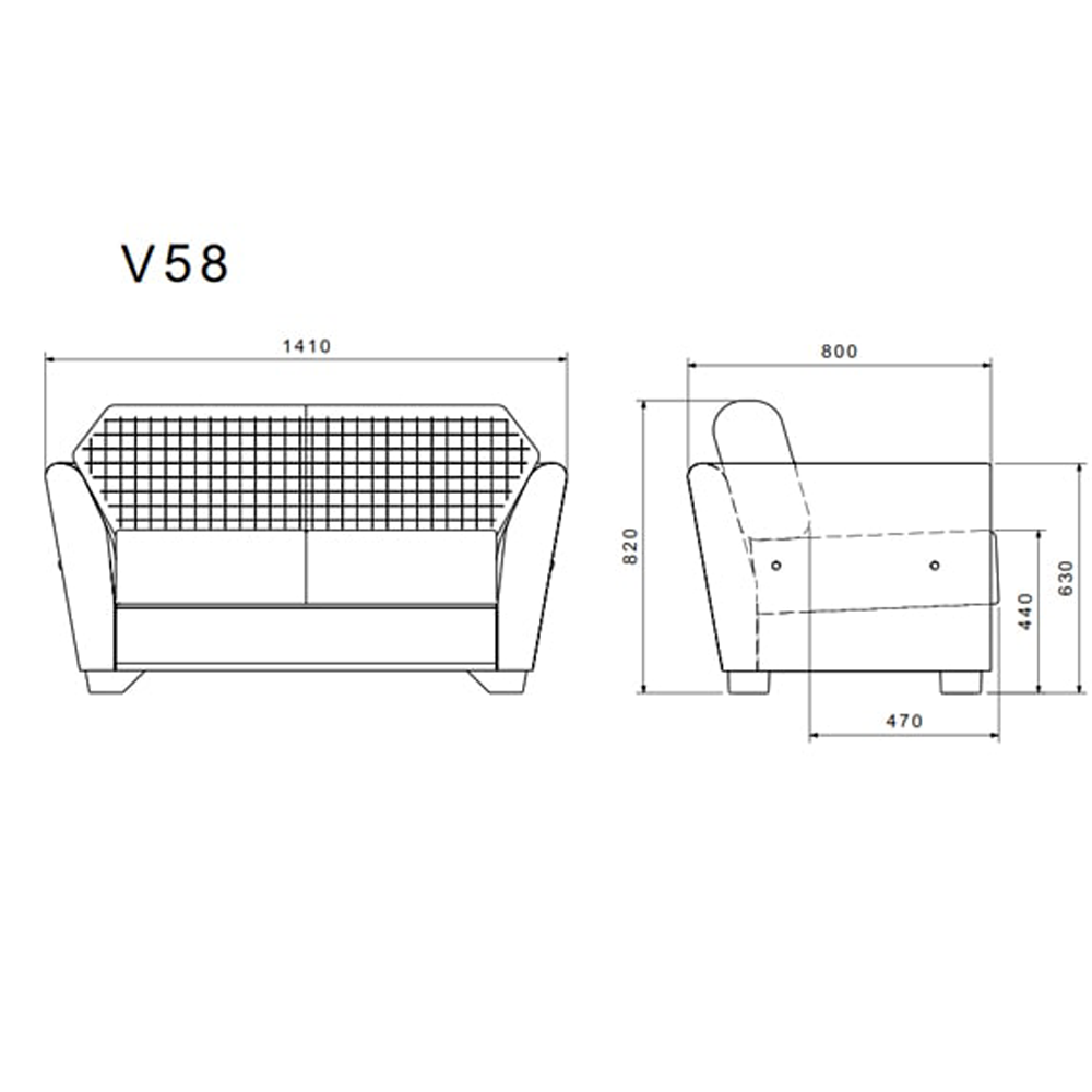 مبل اداری دو نفره - V58u