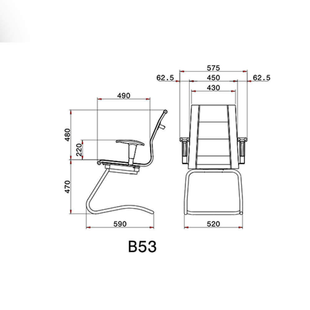 صندلی کنفرانسی لیو - B53 - تصویر 4